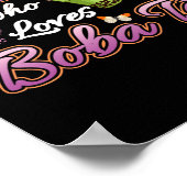 Poster Fille cool qui aime Boba Tea Boba Boire Bubble Tea (Coin)