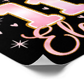 Poster Fille coquette de 11 ans Bow C'est mon onze annive (Coin)