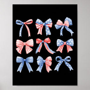 Poster Fille coquette patriotique américaine du 4 juillet