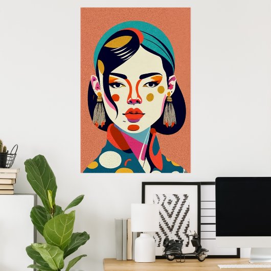 Poster fille coréenne (Bureau à domicile)