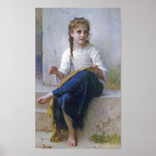 Poster Fille coudre, Bouguereau (Devant)