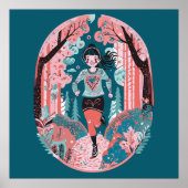 Poster Fille courant dans le parc (Devant)