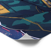 Poster Fille d'anime Cyberpunk Queue Camo Veste Art (Coin)