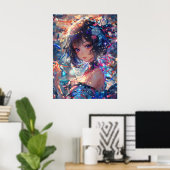 Poster Fille d'anime fantastique (Bureau à domicile)