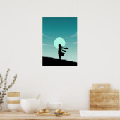 Poster Fille d'anime minimaliste (Cuisine)