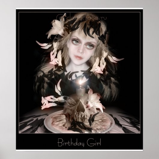 Poster Fille d'anniversaire (Devant)