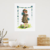 Poster Fille d'anniversaire avec fleurs (Cuisine)