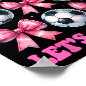 Poster Fille d'anniversaire Faisons du kick Footballeuse (Coin)