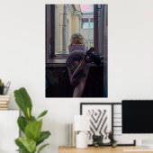 Poster Fille dans la fenêtre (Bureau à domicile)