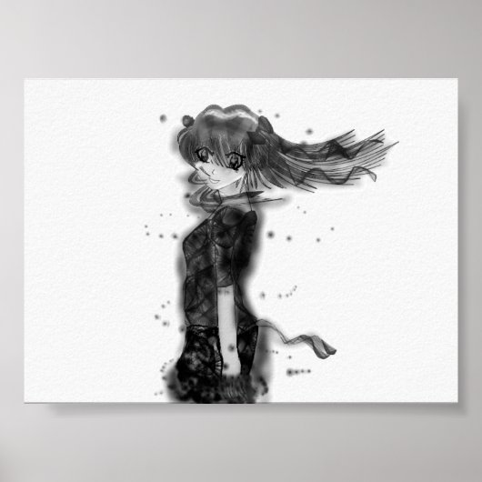 Poster Fille dans le vent (Devant)