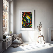 Poster Fille dans un rocher | Henry Lyman Saÿen