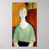 Poster Fille dans une blouse verte, Modigliani (Devant)