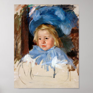 Poster Fille dans une Bonnet Bleue, Mary Cassatt