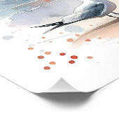 Poster Fille d'aquarelle romantique par phare (Coin)