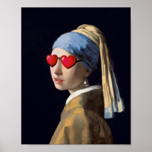 Poster Fille d'art modifiée avec une oreille perle par Ve