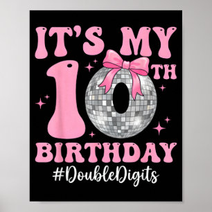 Poster fille de 10 ans anniversaire double chiffres noeud