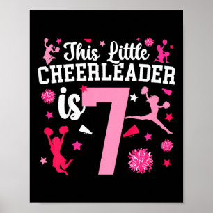 Poster Fille de 7 ans pour anniversaire cheerleading Sept