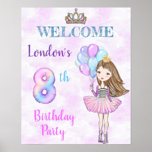 Poster Fille de 8 ans Princesse Lavande Turquoise