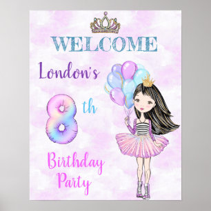 Poster Fille de 8 ans Princesse Lavande Turquoise