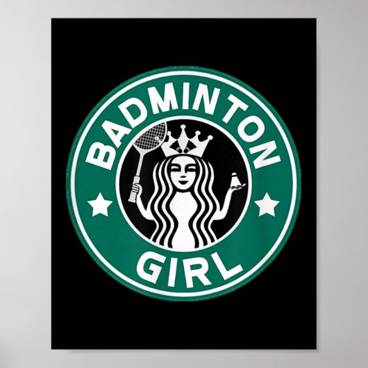 Poster Fille de badminton pour adolescents dans l'équipe (Devant)