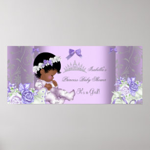 Poster Fille de bébé de shower African American Lavande G