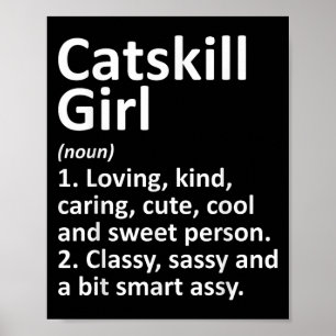Poster Fille de Catskill Ny New York Ville Amusante Maiso