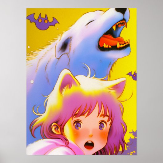 Poster Fille de chat et chien fantôme (Devant)