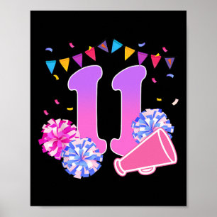Poster Fille de cheerleading pour 11 ans d'anniversaire 1