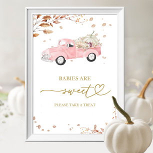Poster Fille de chute de camion Signe de douche pour bébé