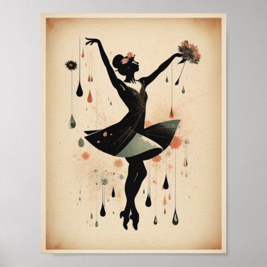 Poster fille de danse vintage (Devant)