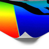 Poster Fille De Fête En Robe Noire Couleurs Néon (Coin)