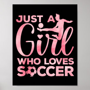 Poster Fille de football Art pour filles enfants tout-pet