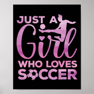 Poster Fille de football Art pour filles enfants tout-pet