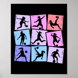 Poster Fille de football Enfants Femmes