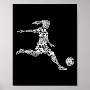 Poster Fille de football Femme Joueuse de jeunesse