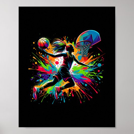 Poster Fille de graffiti squelette (Devant)