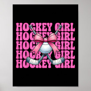 Poster Fille de hockey Fille de hockey de rue Coquette à