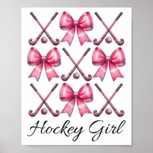 Poster Fille de hockey Fille de hockey sur gazon Coquette