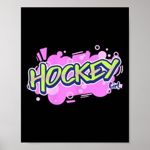 Poster Fille de hockey Hockey sur gazon Hockey en salle 