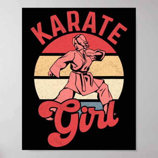 Poster Fille de karaté Karatéka Combattante d'autodéfense (Devant)