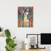 Poster Fille de la Galaxie Belle Boho Art Fantastique Git (Bureau à domicile)
