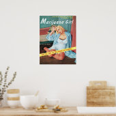 Poster Fille de la Marijuana (Cuisine)