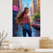 Poster Fille de la ville (Cuisine)