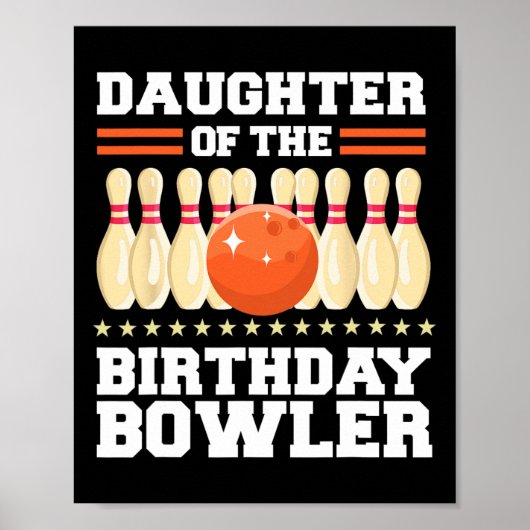 Poster Fille De L'Anniversaire Bowler Anniversaire Bowlin (Devant)