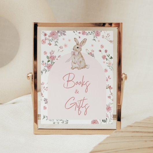 Poster Fille de lapin Baby showers Livres et Cadeaux