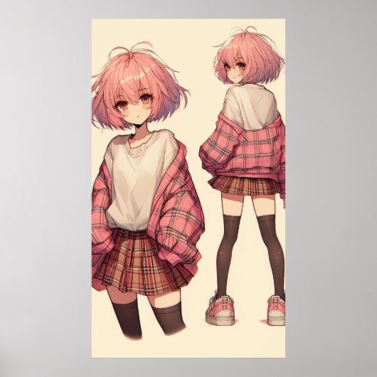 Poster fille de l'école d'Anime (Devant)