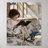 Poster Fille de lecture vintage (Devant)