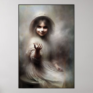 Poster Fille de l'ère victorienne effrayante sur mur
