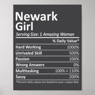 Poster Fille de Newark Nj New Jersey Drôle Cité Maison Ra