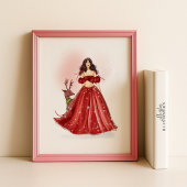 Poster fille de Noël oeuvre d'art 